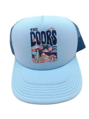 American Eagle The Doors Graphic Blue Mesh Trucker Hat Adjustable Snapback